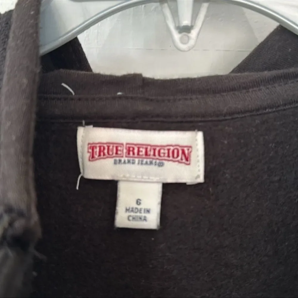 True Religion Horseshoe Zip Hoodie Black Size 6